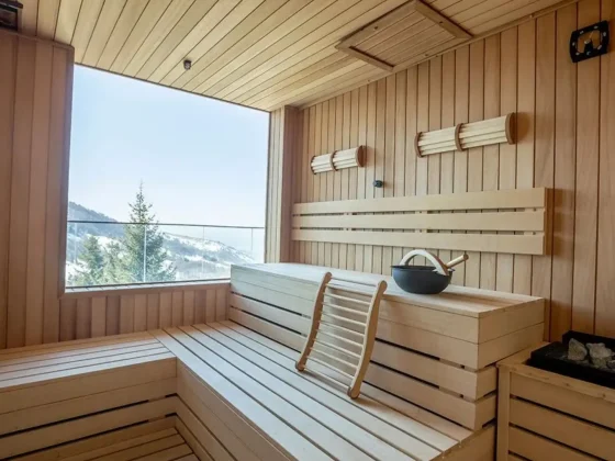 Sauna with a view. Going to sauna, one of the four unusual health tips for longevity