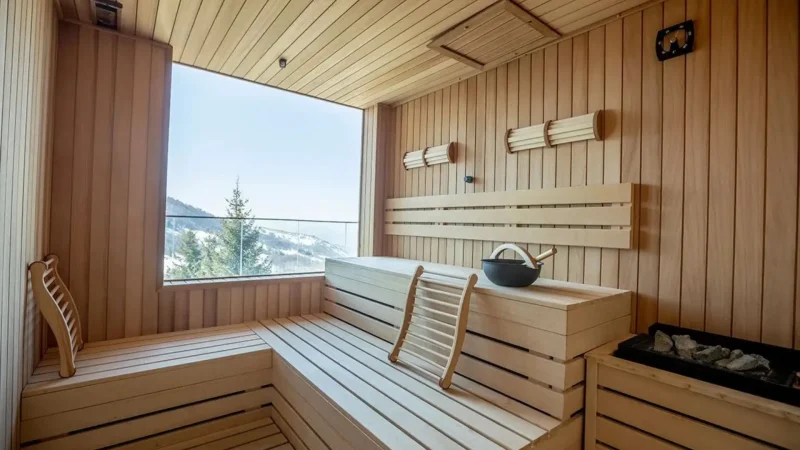 Sauna with a view. Going to sauna, one of the four unusual health tips for longevity