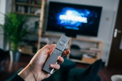 Remote in front of TV