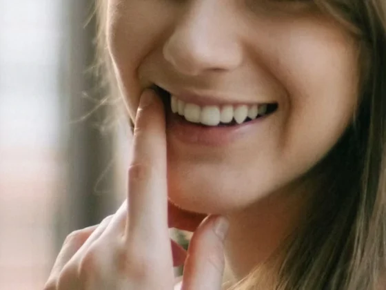 smiling woman showing good oral hygiene