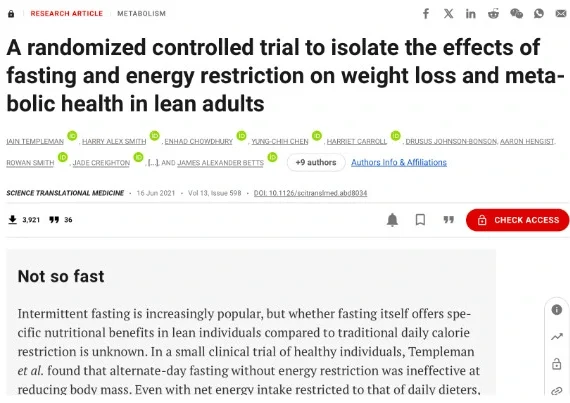 fasting study by peter attia