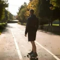 man skating with proper posture