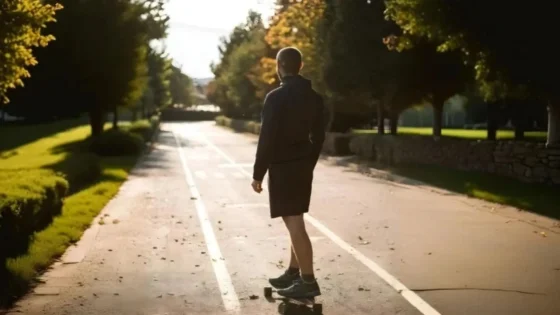 man skating with proper posture