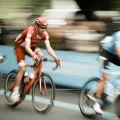 Cyclists in a sprint interval training race