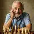 Senior man playing chess