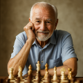 Senior man playing chess