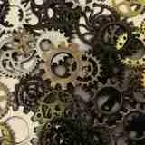 Interlocking brass and steel gears